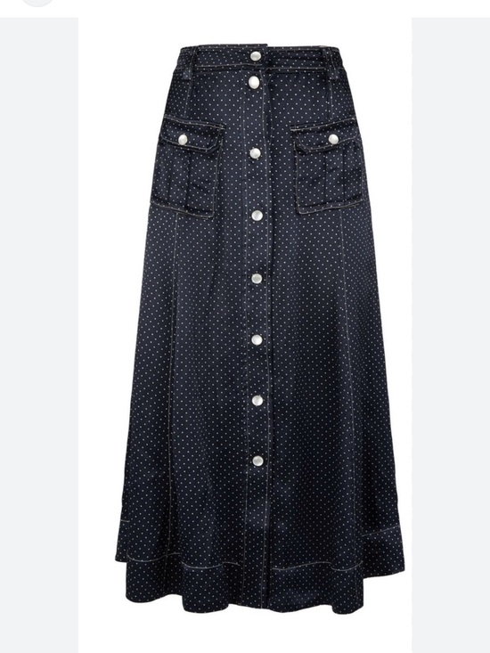Ganni Dresses & Skirts - Ganni navy blue white polka dots skirts
